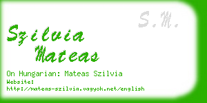 szilvia mateas business card